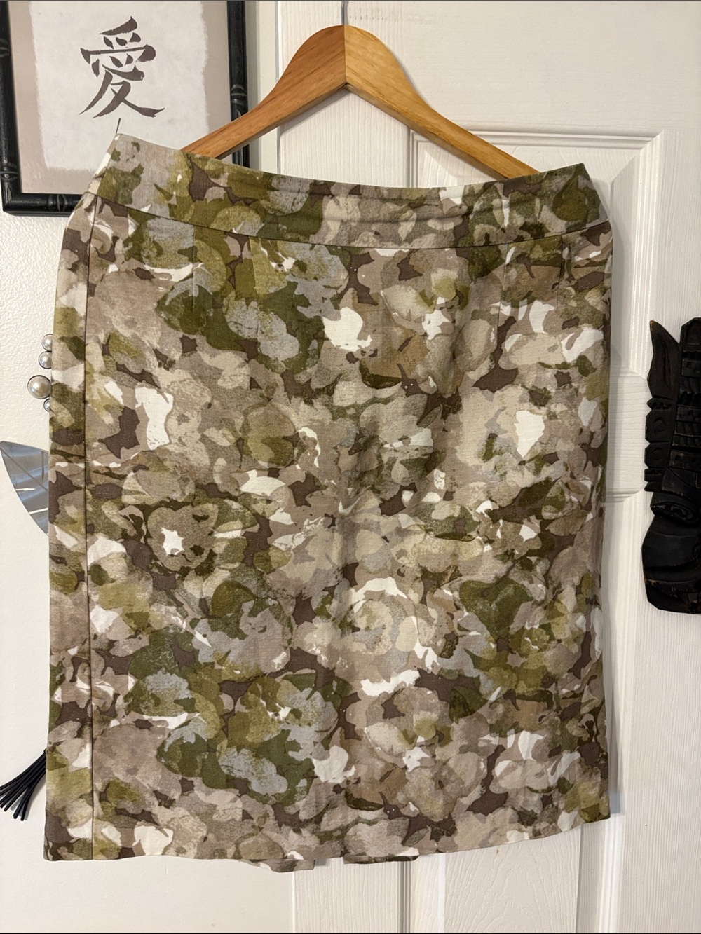 Banana Republic Olive and Tan Camouflage Pencil Skirt